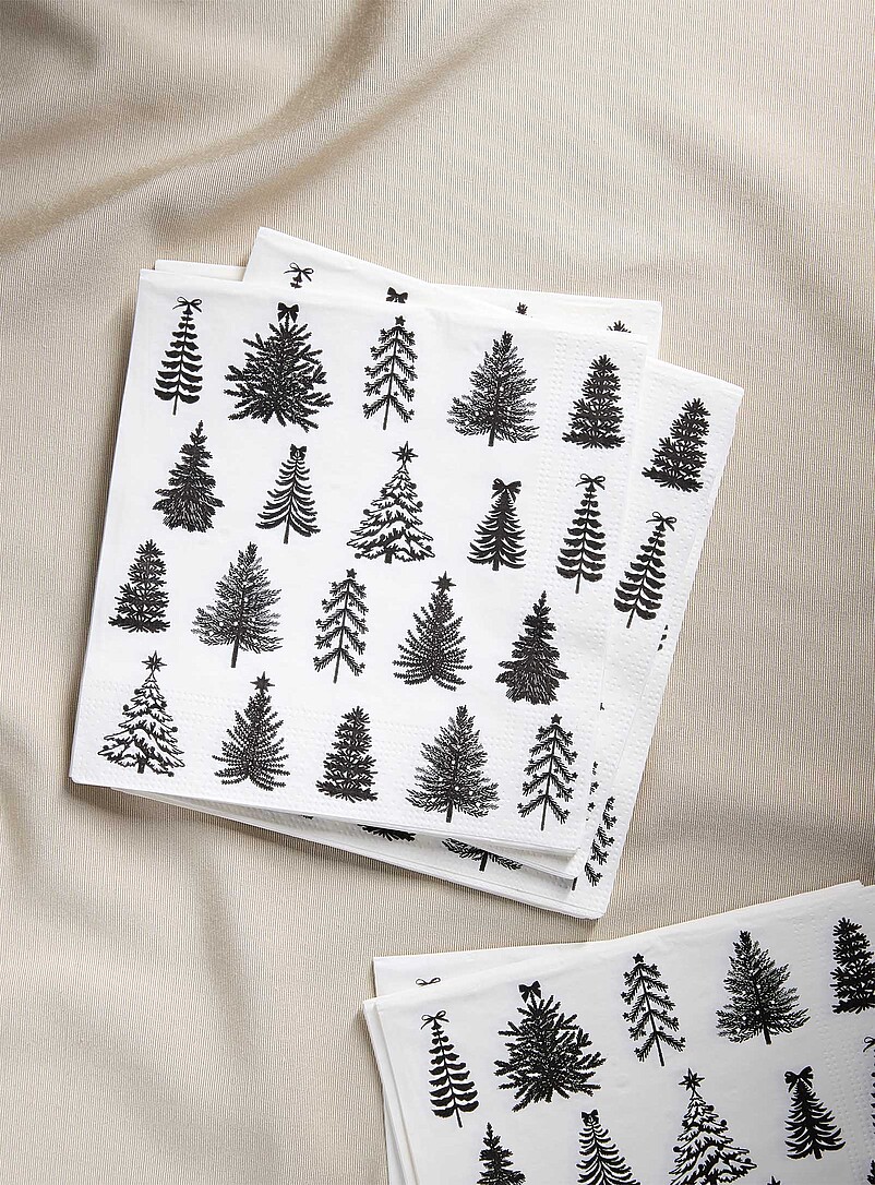 Playful firs paper napkins 16.5 x 16.5 cm. Pack of 25. Christmas ...