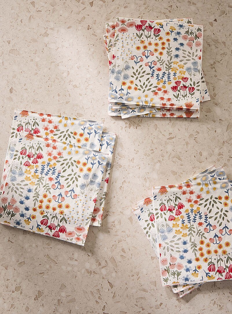 Meadow Flowers Paper Napkins 16.5 X 16.5 Cm. Pack Of 25. Live Outside Exclusive Collection