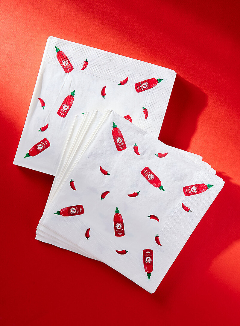 Hot sauce paper napkins 16.5 x 16.5 cm. Pack of 25. product image (primary)