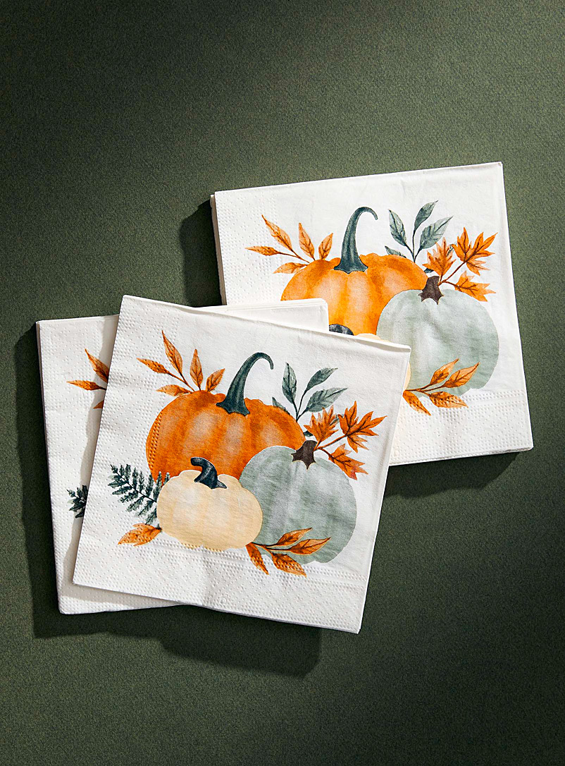 Pumpkin harvest paper napkins 16.5 x 16.5 cm. Pack of 25. product image (primary)