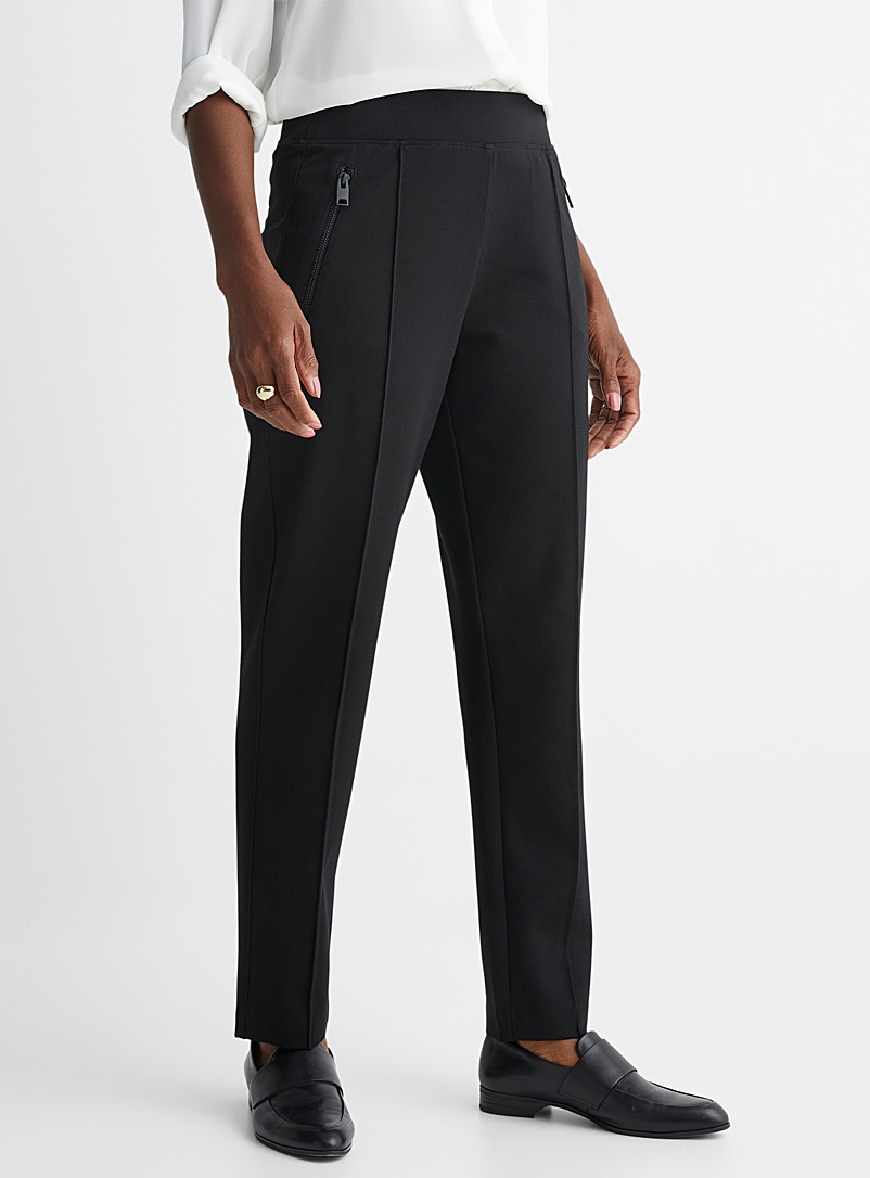 Contemporaine Black Ponte zippered pant for women
