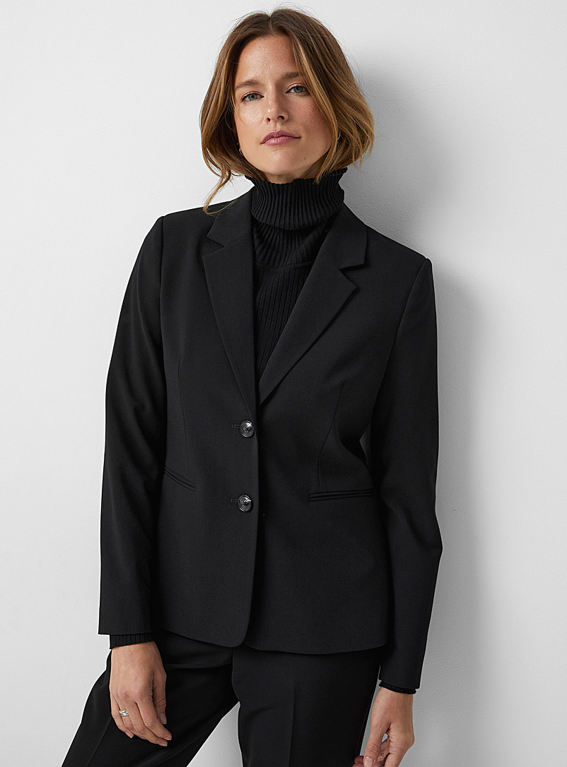 Contemporaine Black Two-button stretch blazer for women
