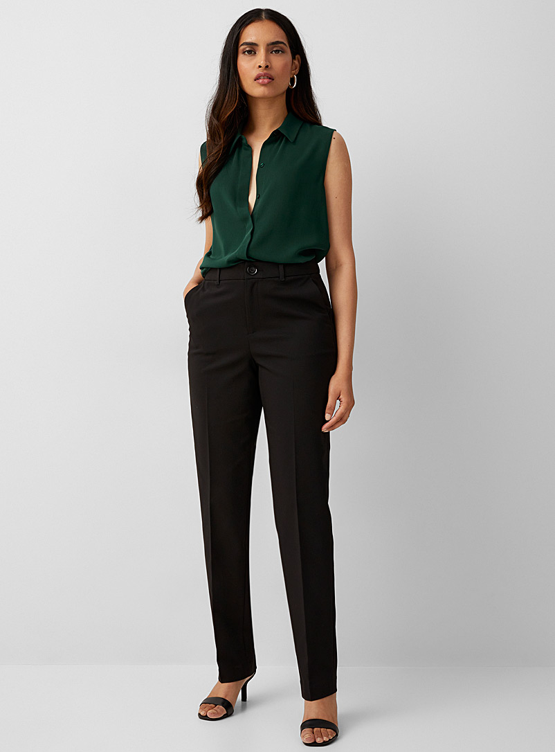 Contemporaine Black Straight structured pant for women