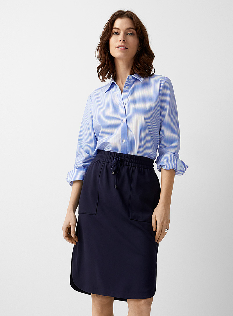 Contemporaine Marine Blue Ponte straight-fit skirt for women