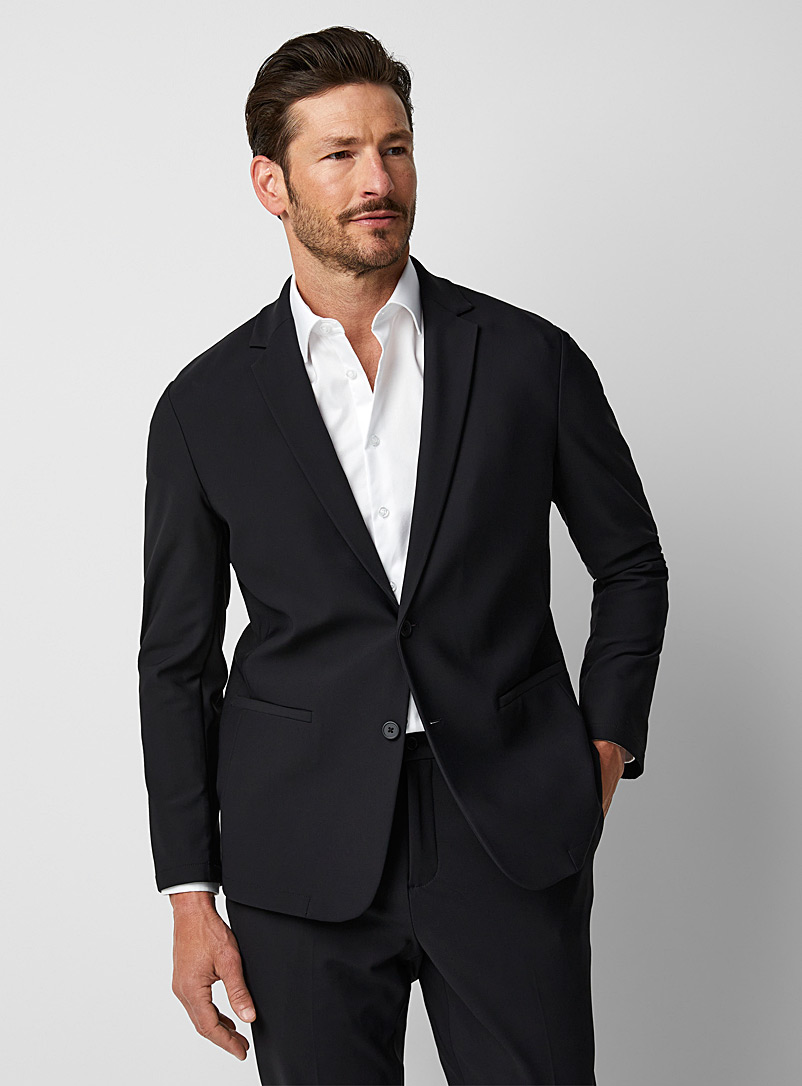 Le 31 Black Ultra-stretch ponte jacket Stockholm fit - Slim <b>Innovation collection</b> for men