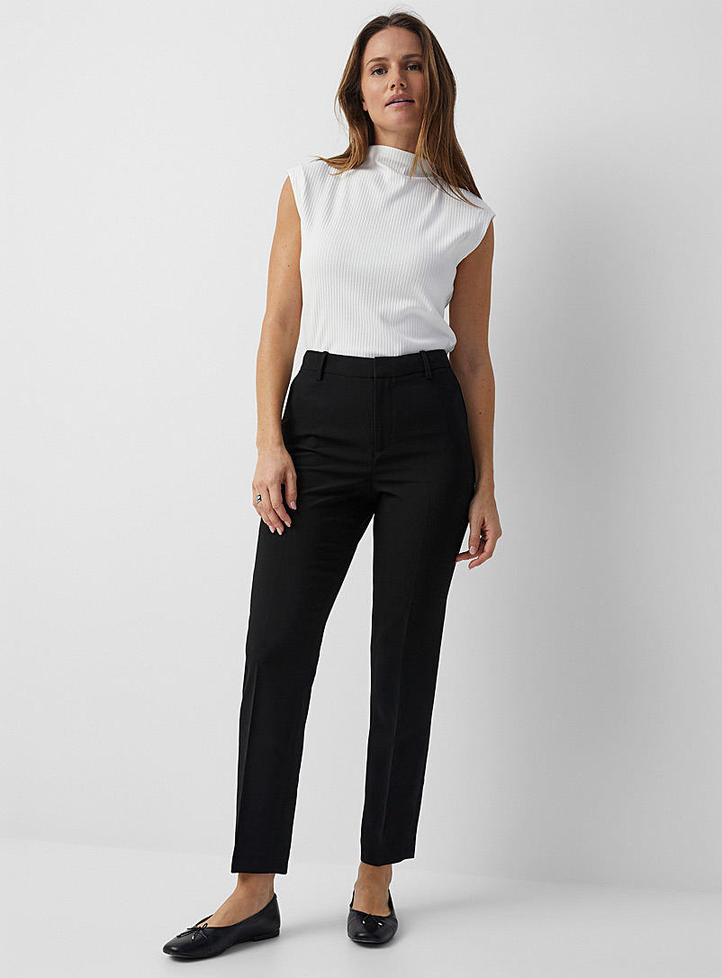 Contemporaine Black Tailored crepe ankle pant for women