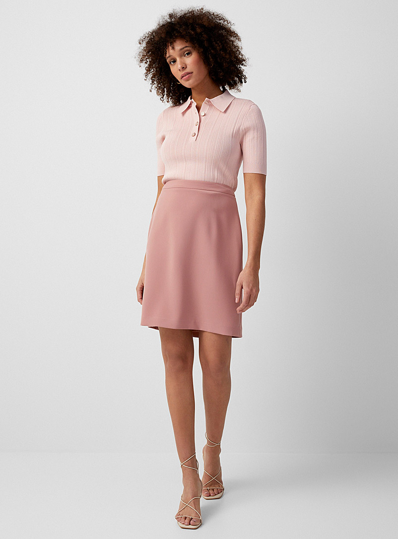 Contemporaine Dusky Pink Suiting crepe straight skirt for women
