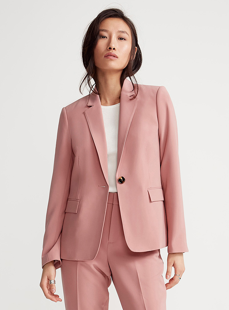 Contemporaine Dusky Pink Tailored crepe fitted blazer for women