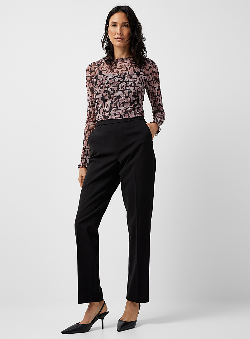 Contemporaine Black Structured straight-leg pant for women