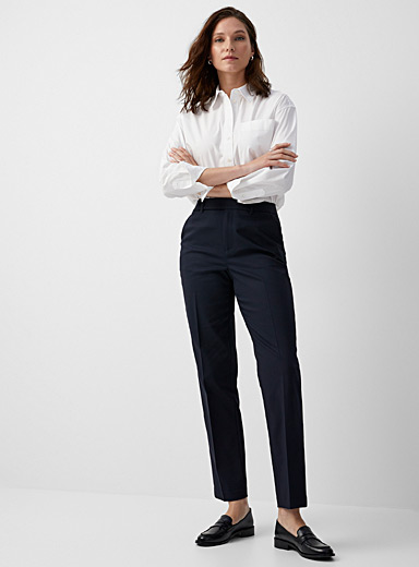Kaylee eggplant faux-leather straight pant | Soaked in Luxury | Shop ...