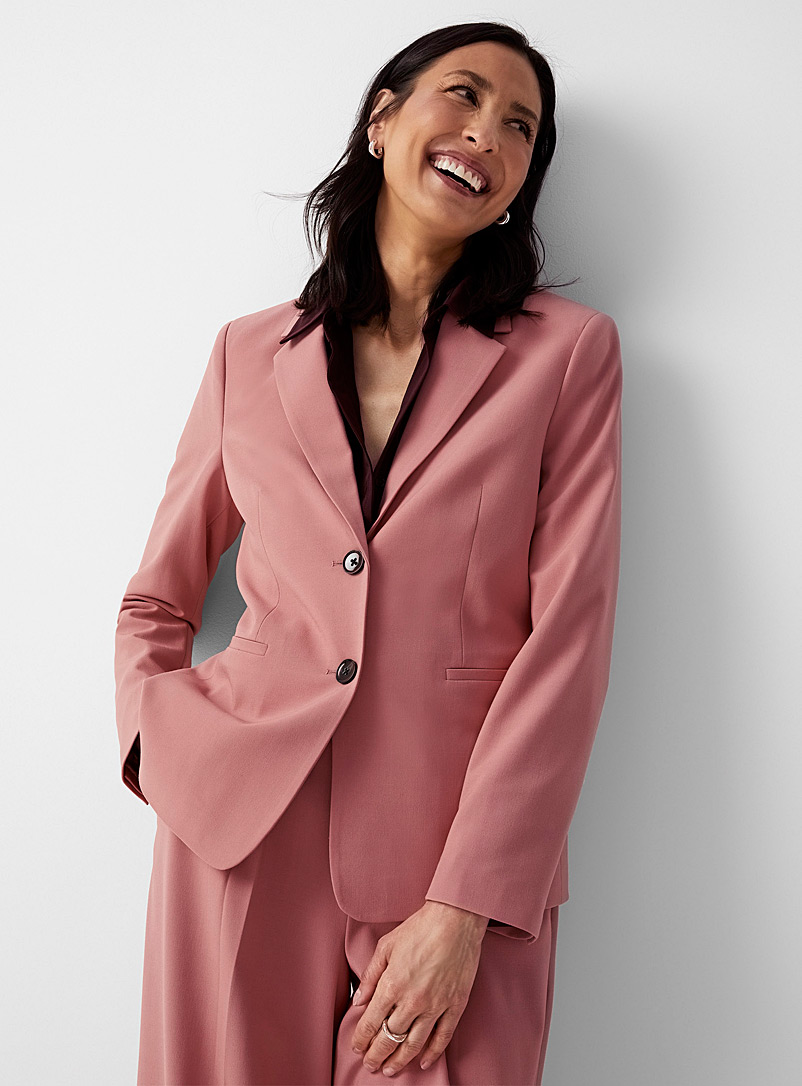 Contemporaine Dusky Pink Stretch fitted blazer for women