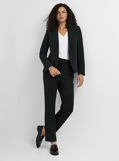 Suiting crepe pant <b>Fit: Straight leg, high rise</b>