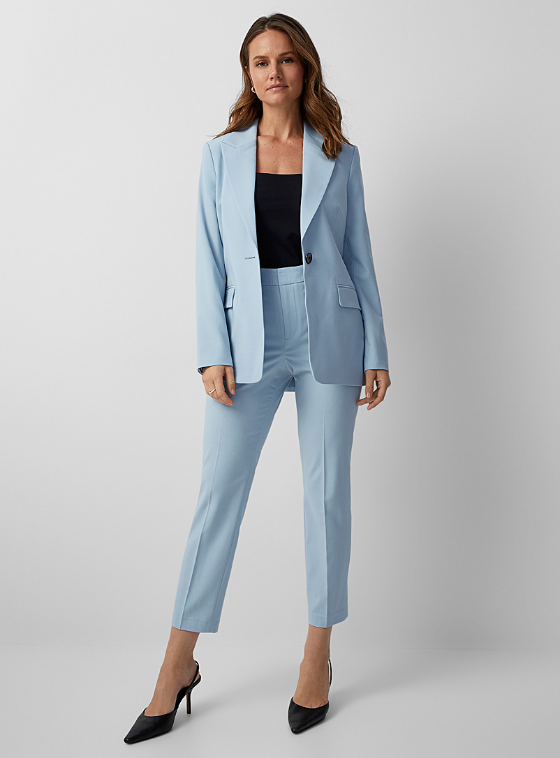 Contemporaine Baby Blue Stretch slim-fit pant for women