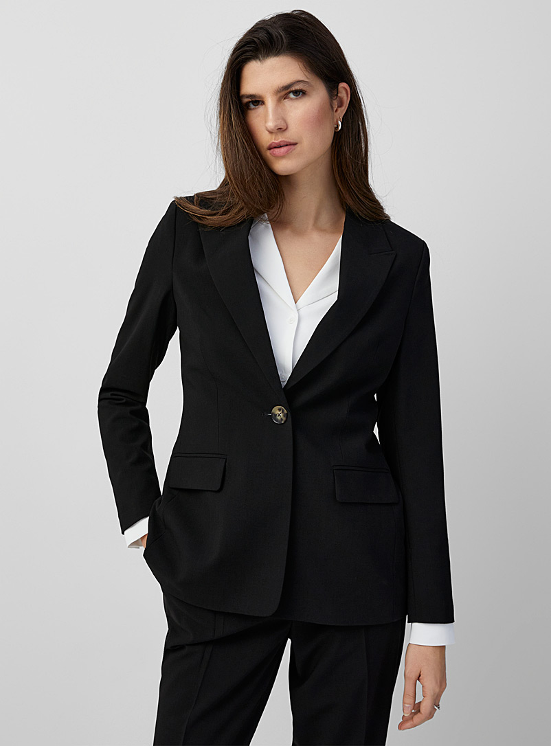 Contemporaine Black Long stretch blazer for women
