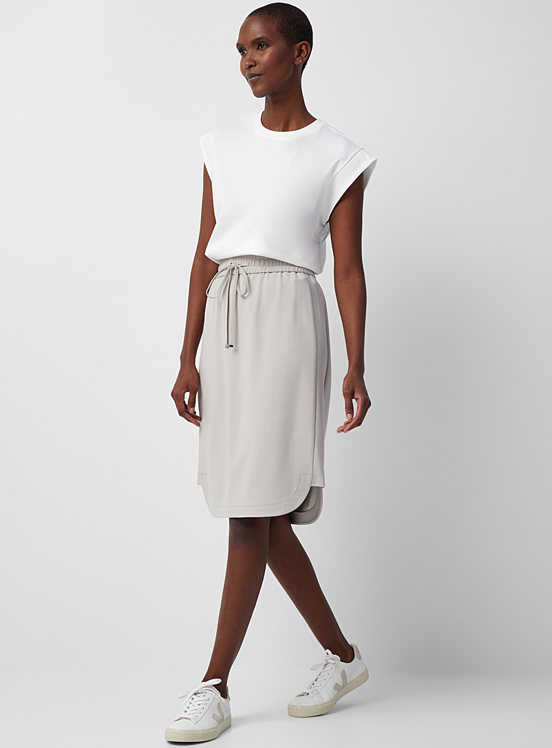 Contemporaine Light Grey Comfort waist ponte skirt for women