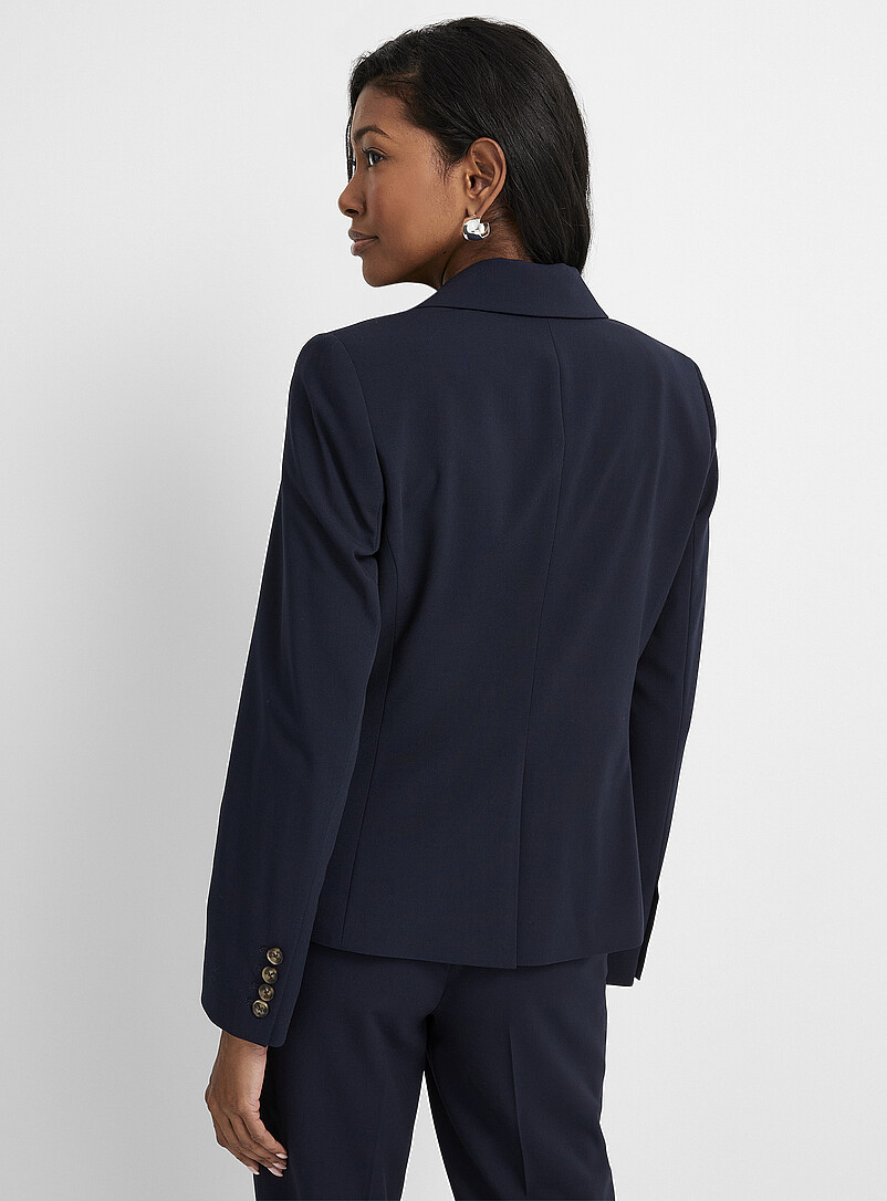 Contemporaine: Le veston extensible court un bouton Miel - Chameau pour femme