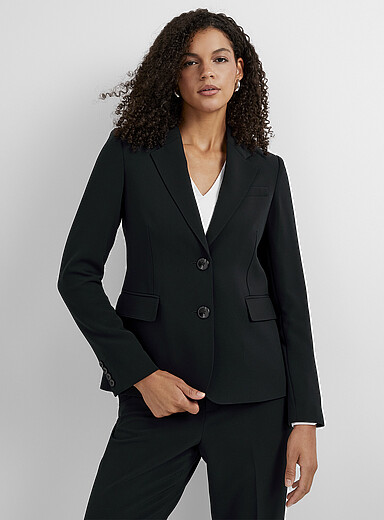 Two-button suiting crepe blazer