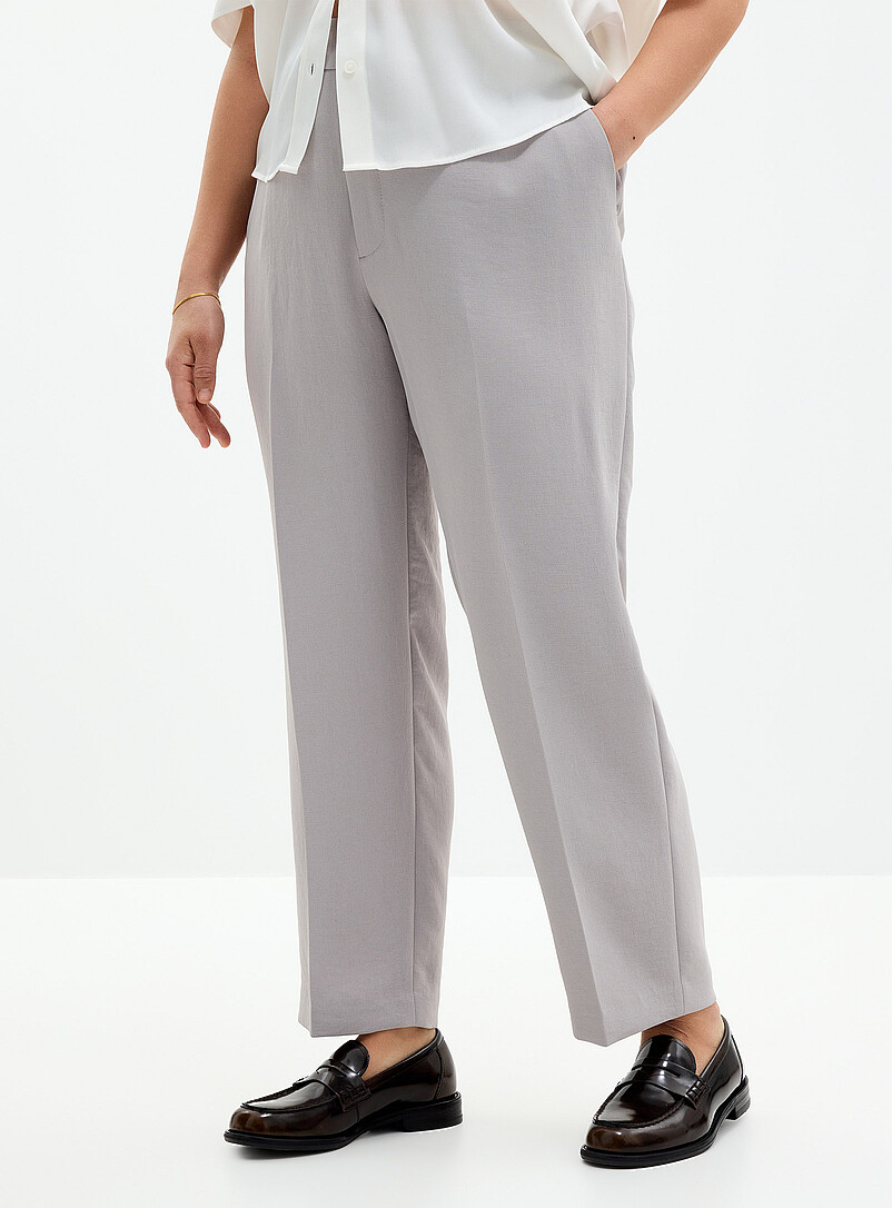 Pantalon Femme Gunext Italie - Taille Haute, Jambe Droite - Taille 4 Gris Bleu - Occasion Très Bon état - Stretch