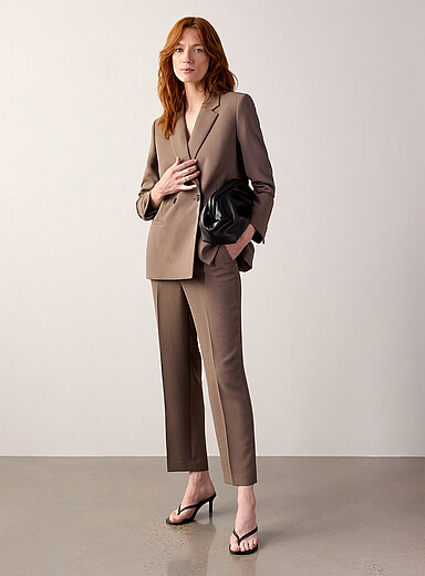 slim fit dress pants womens Stellina Flared Black 40% rayon Two-Pocket DPYP Dress Pant Yoga