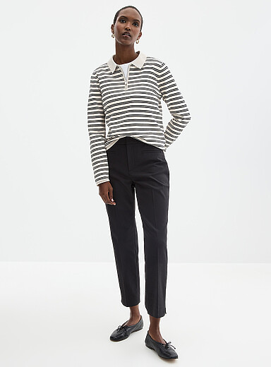 Piped pockets structured pant <b>Fit: Slim leg, high rise</b>