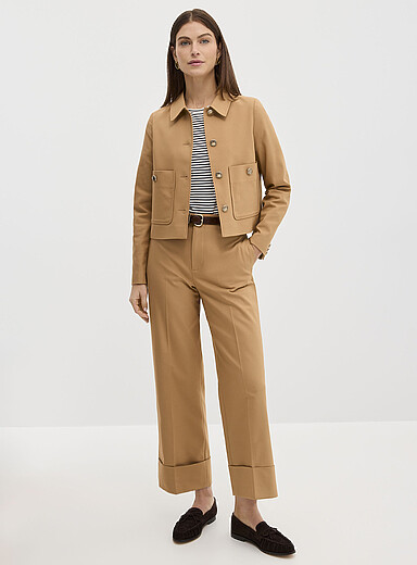 Crest buttons shirt-collar blazer