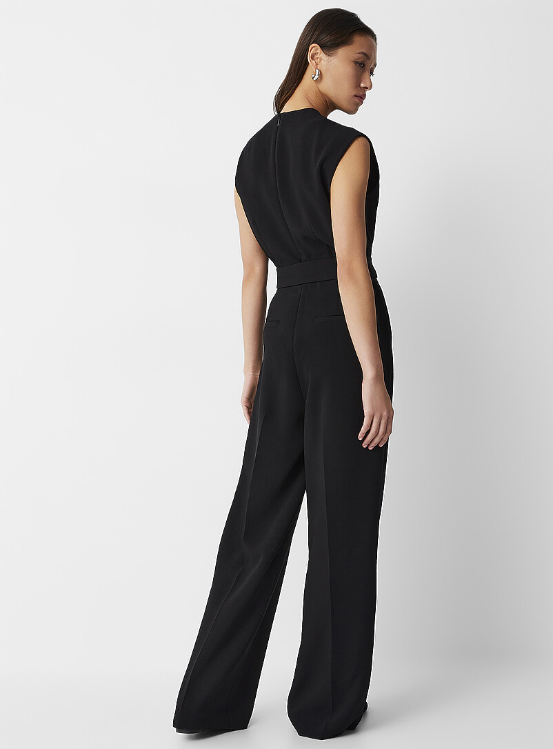 Textured-crepe belted jumpsuit | Contemporaine | Women's Jumpsuits