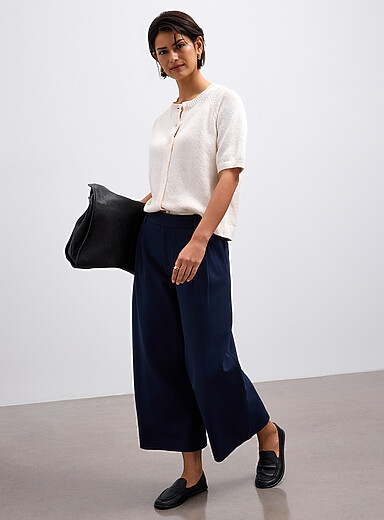 Cropped ponte pant <b>Fit: Wide leg, high rise</b>