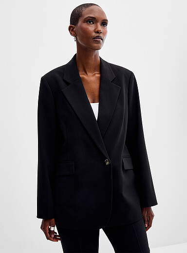 Contemporaine Black Relaxed double-breasted blazer for women