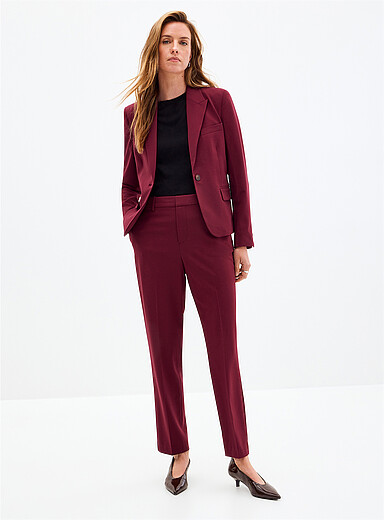 Contemporaine: La pantalon souple et extensible <b>Coupe : jambe semi-ajust&eacute;e, taille mi-haute</b> Sable pour femme