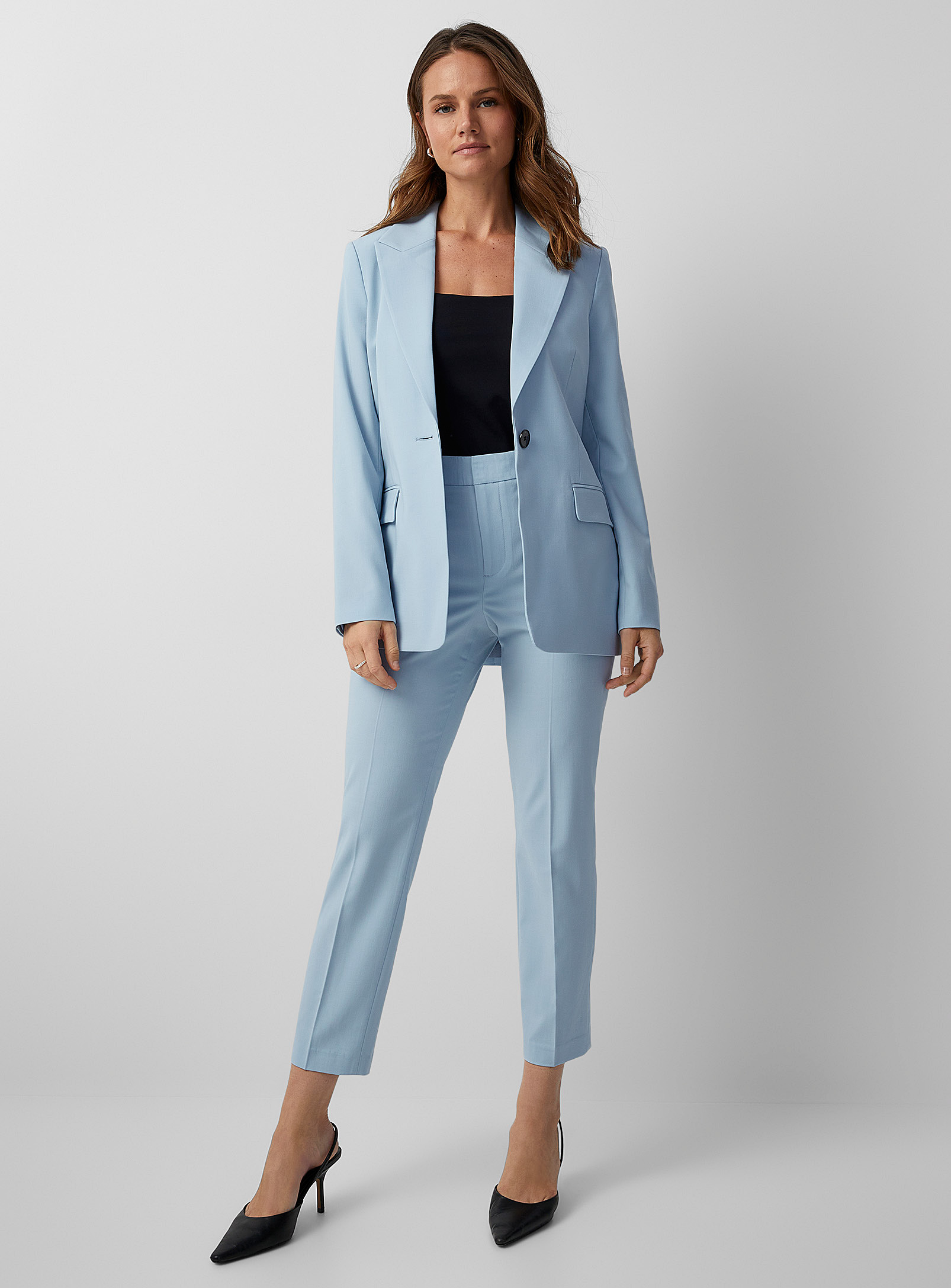 Contemporaine Stretch Slim-fit Pant In Baby Blue