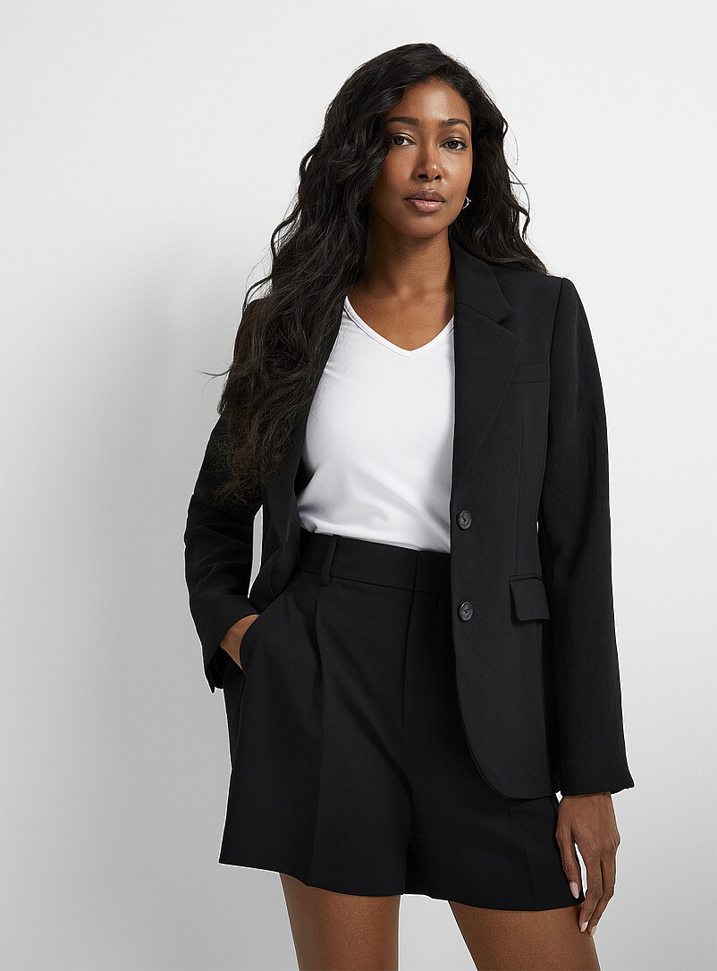 Two-button textured stretch crepe blazer product image 2