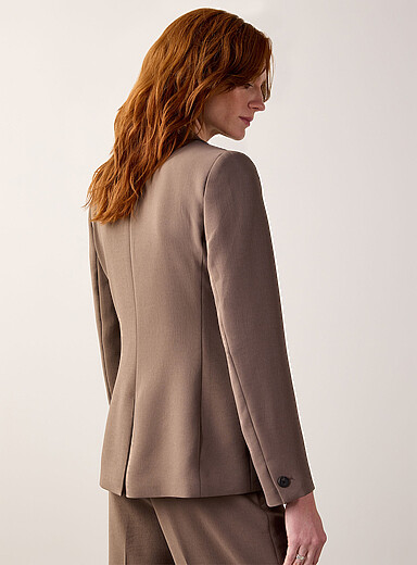 Two-button textured crepe blazer