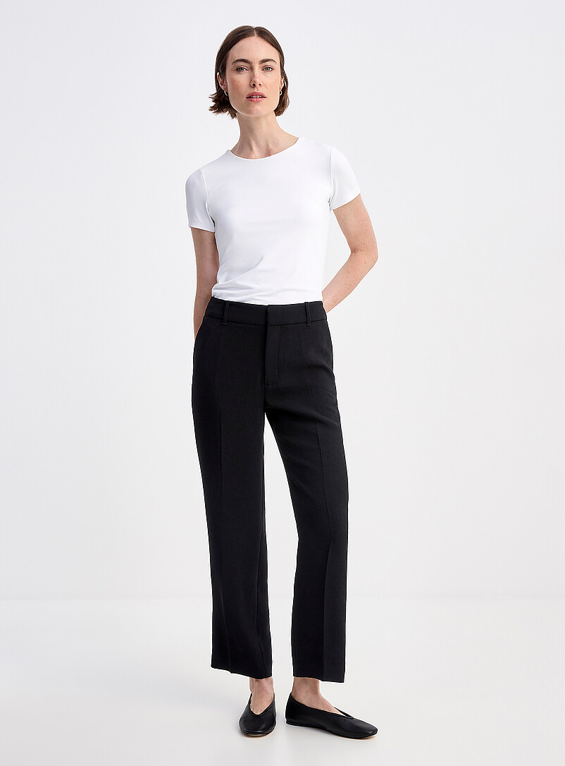 Universal Textured Crepe Dress Pant Fit: Semi-Slim Leg, Mid Rise