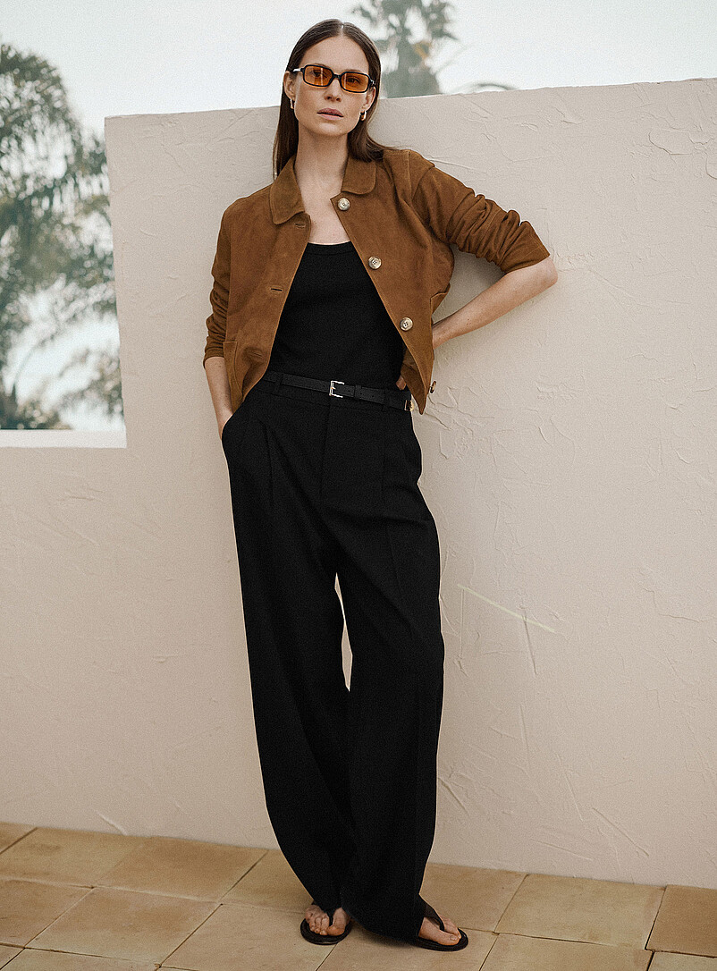 Essential stretch pant Fit: Wide leg, mid rise product image (primary)