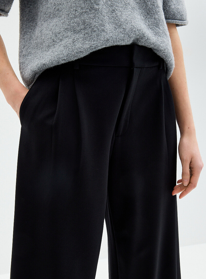 Cropped ponte pant Fit: Wide leg, high rise product image 2