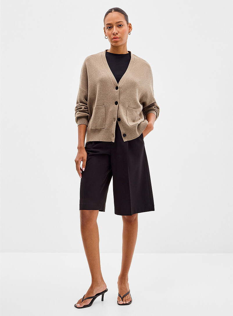 Stretch dress Bermuda short Fit: Wide leg, high rise product image (primary)