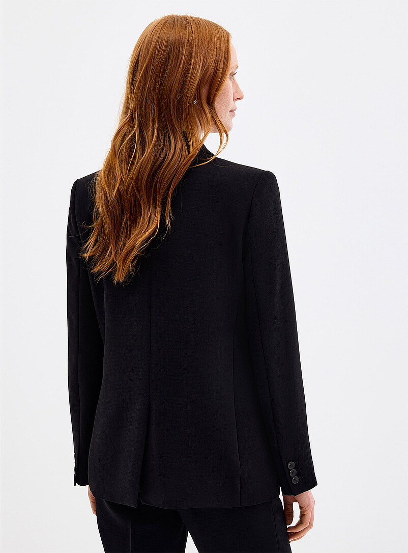 Double-breasted textured crepe blazer product image 3