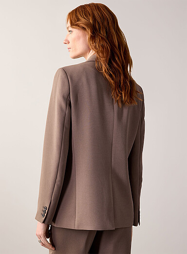 Double-breasted textured crepe blazer