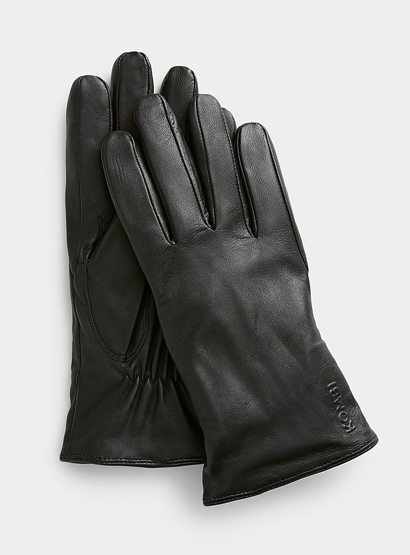 Kombi: Le gant cuir souple doublé Noir pour femme