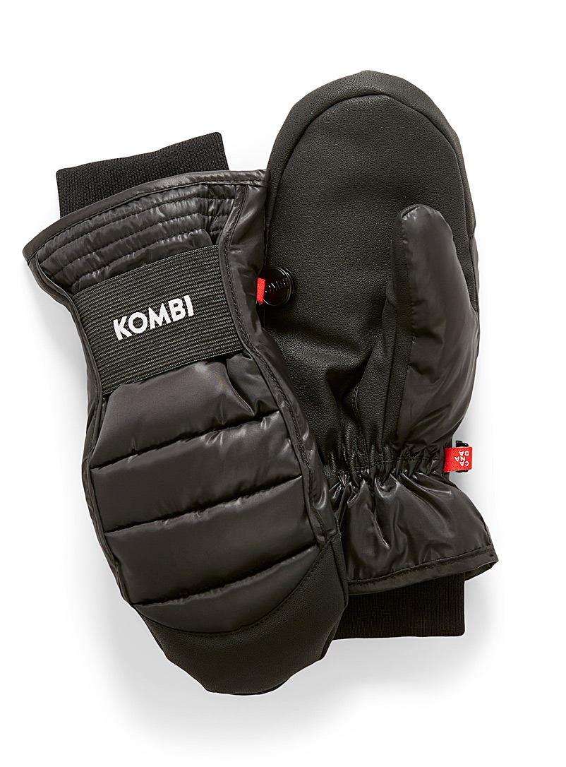 Kombi Black Epic retro quilted mittens for women