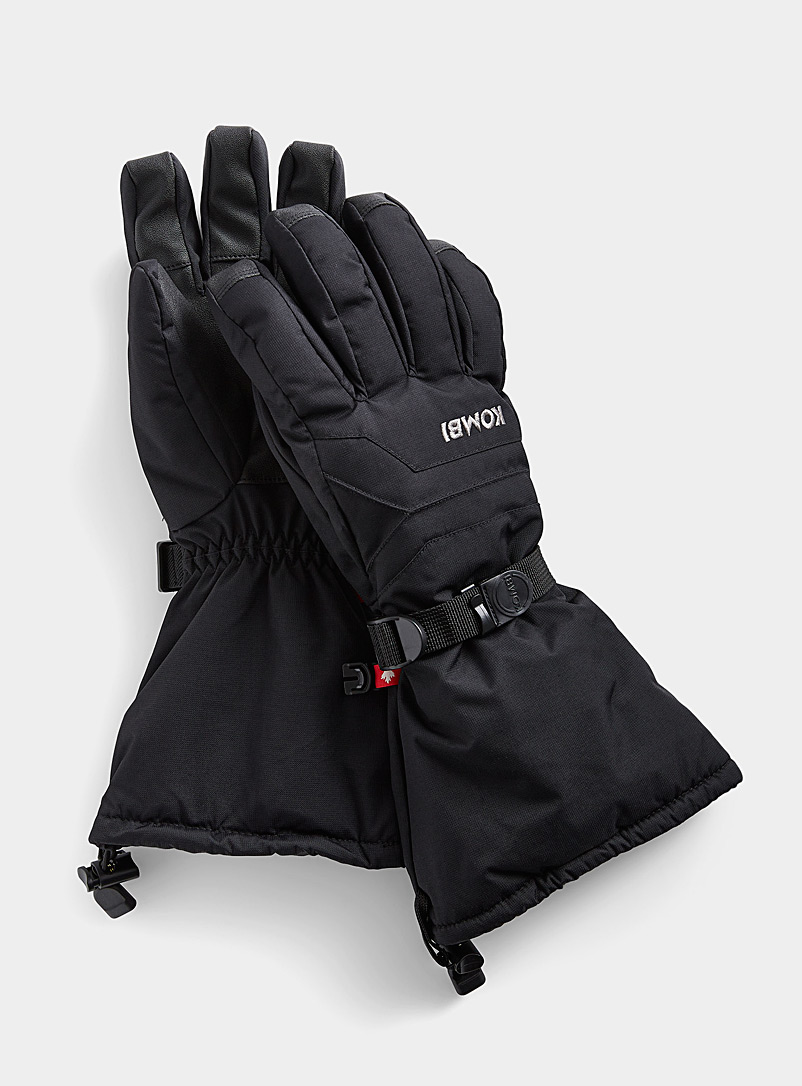 Kombi Black Pathfinder half-sleeve insulated gloves for men