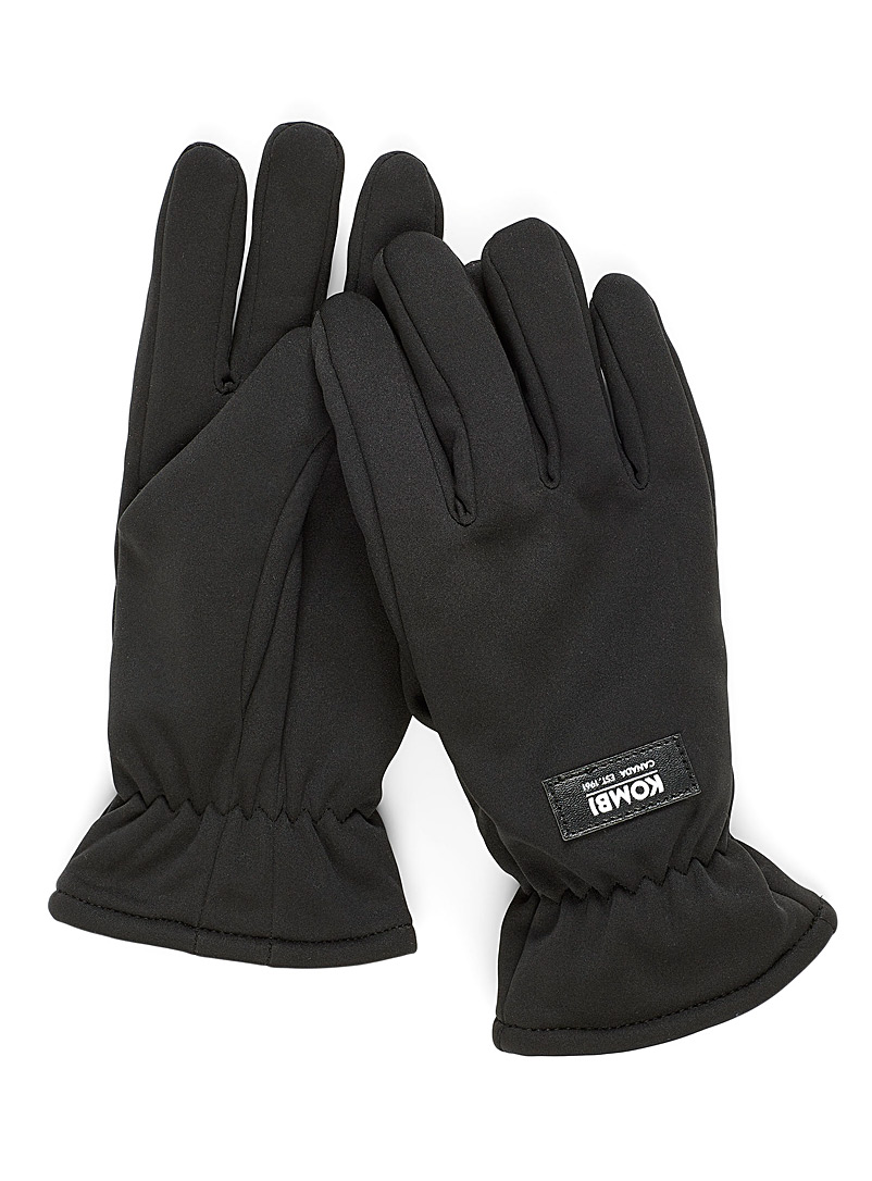Kombi Black Recycled polyester technical gloves for women