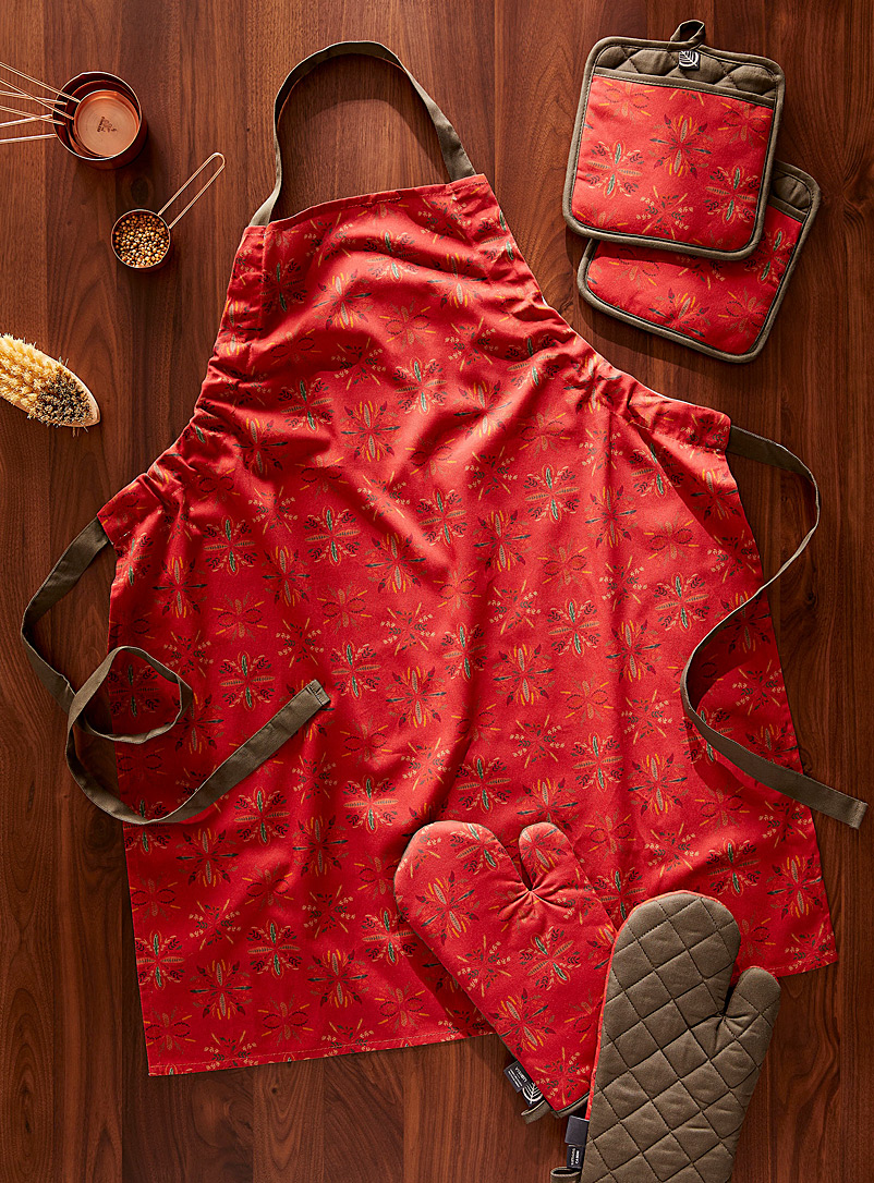 Simons Maison: Les accessoires coton recyclé couronnes d'automne Rouge foncé-vin-rubis