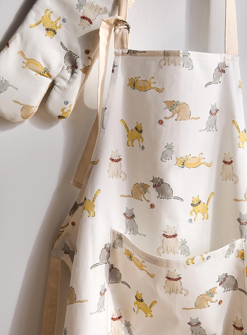 Simons Maison Patterned Ecru Playful kittens accessories