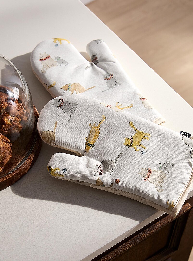 Simons Maison: Les accessoires chatons joueurs &Eacute;cru &agrave; motifs