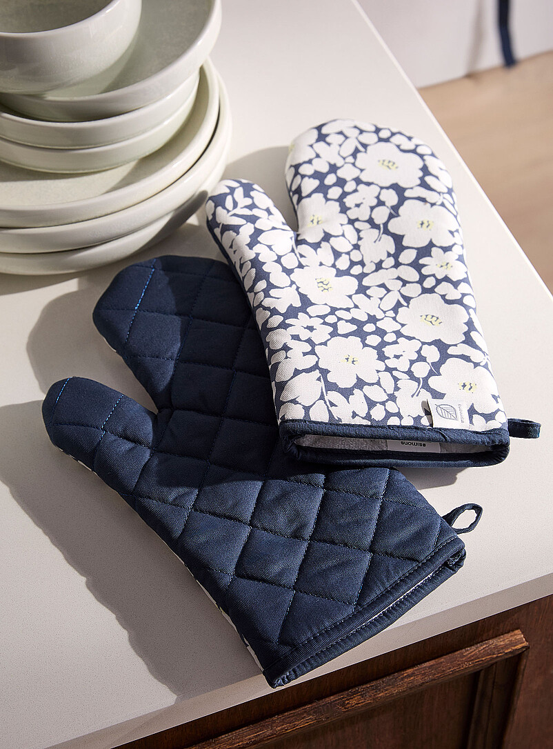 Simons Maison: Les accessoires fleurs deux tons Bleu &agrave; motifs