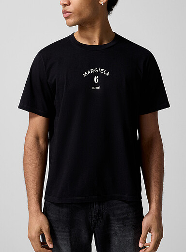 MM6 Maison Margiela: Le t-shirt Margiela 6 Noir pour homme