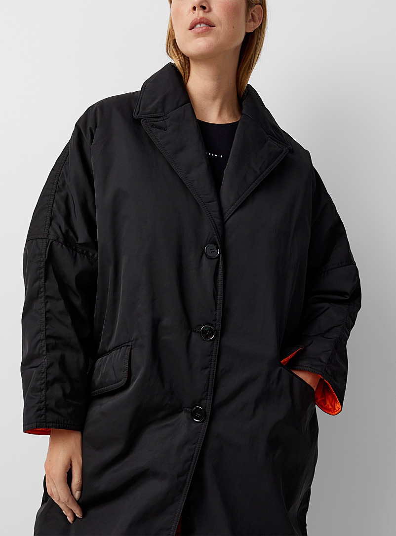 MM6 Maison Margiela: Le manteau matelassé surdimensionné Noir pour femme