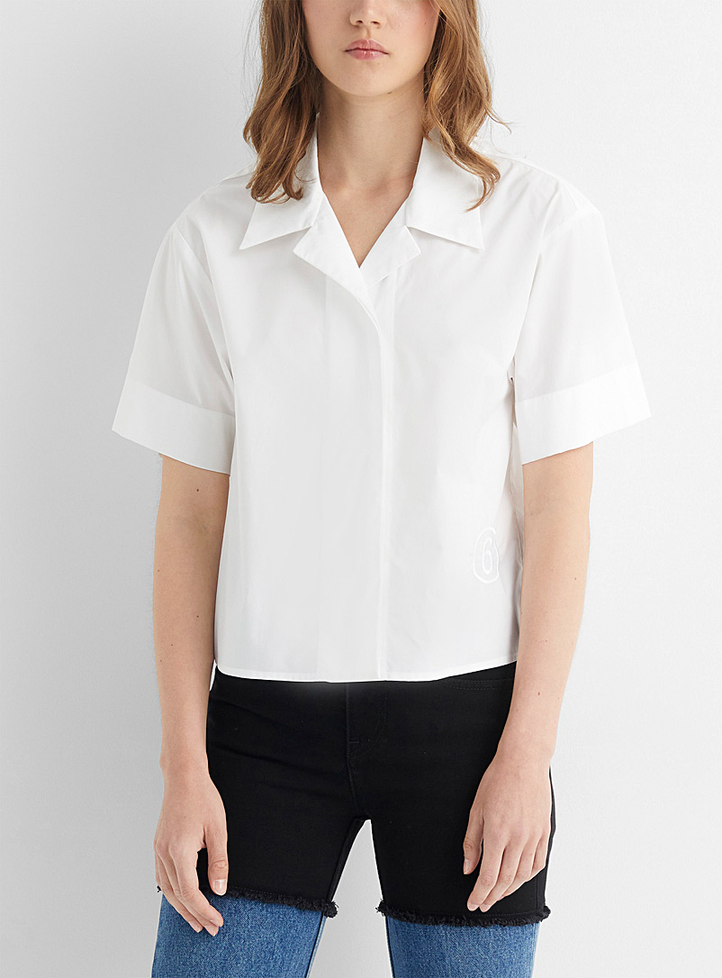 MM6 Maison Margiela White Short-sleeve white blouse for women