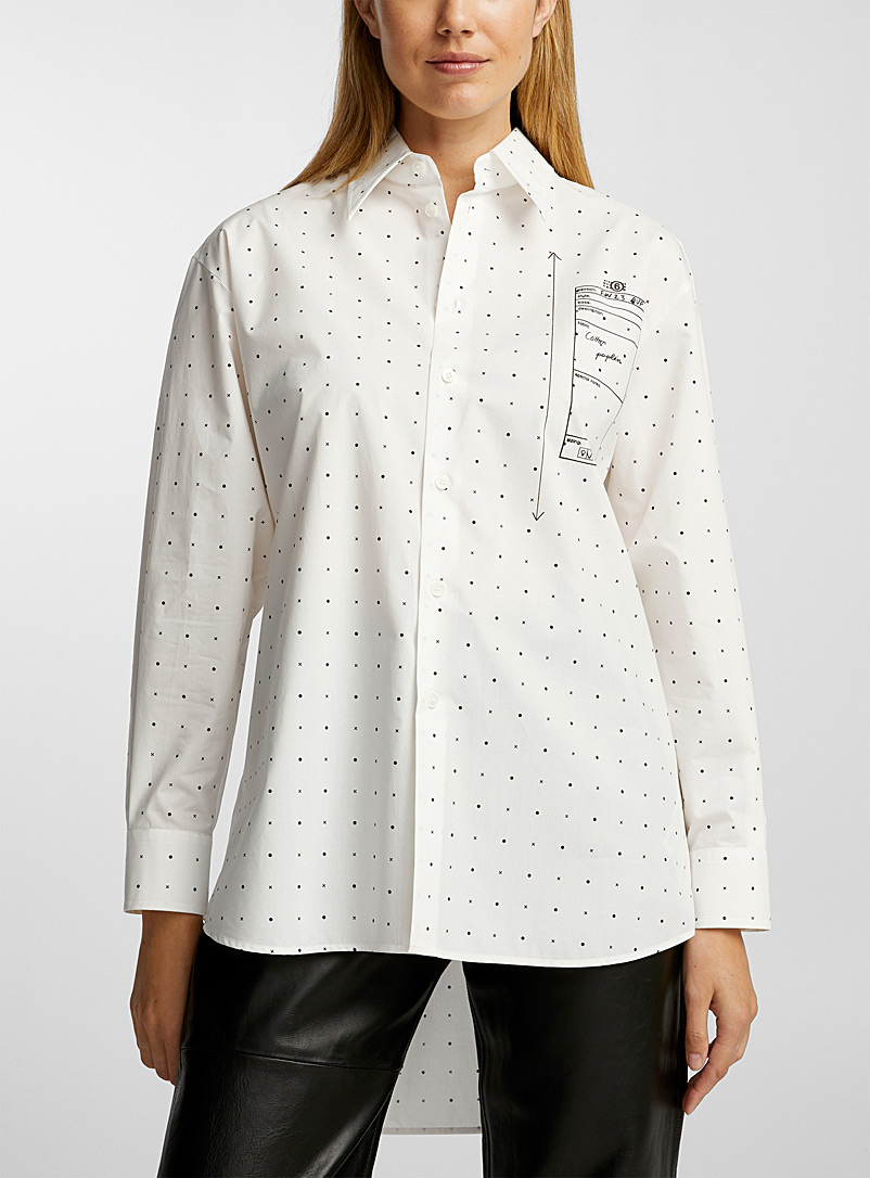 MM6 Maison Margiela White Oversized lace shirt for women